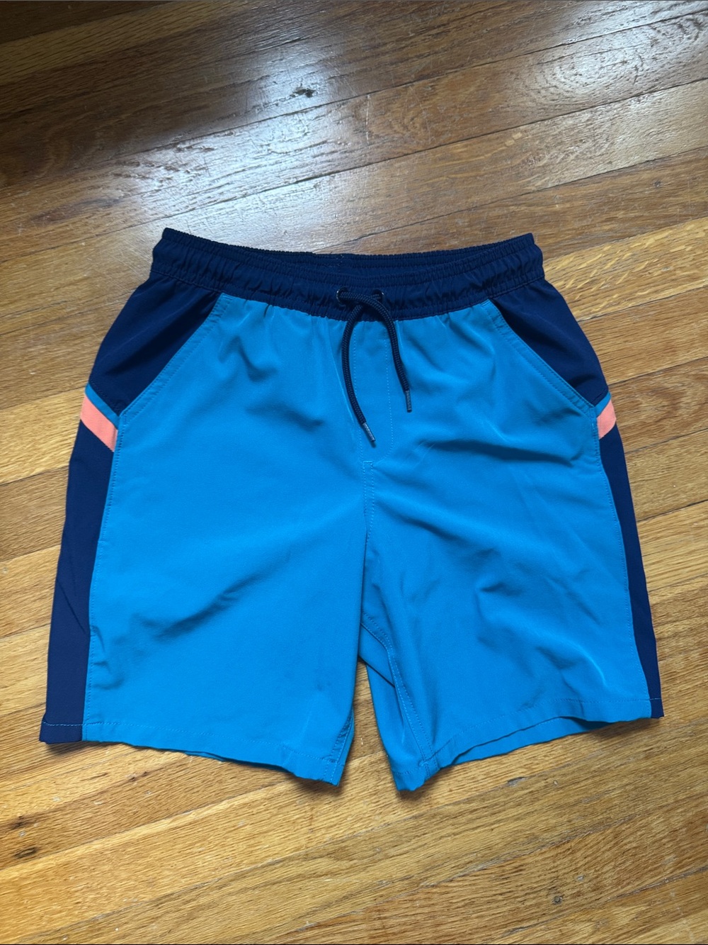 Lands' End Bright Blue swim suit with Navy Panels